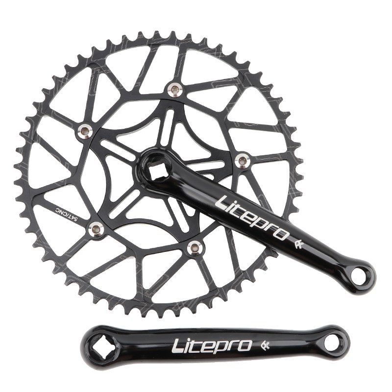 Litepro曲柄 LP折叠车复古方孔曲柄 BCD130mm正负齿牙盘单盘 小布