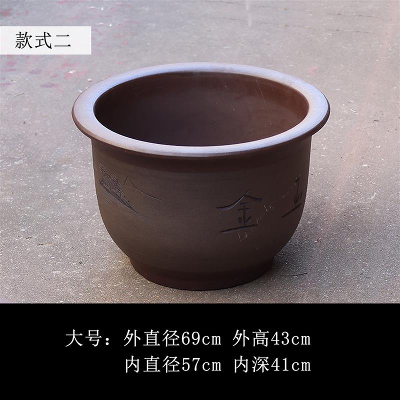 正宗宜兴紫砂花盆圆盆加大加高加深陶瓷盆花卉种树简约盆景盆