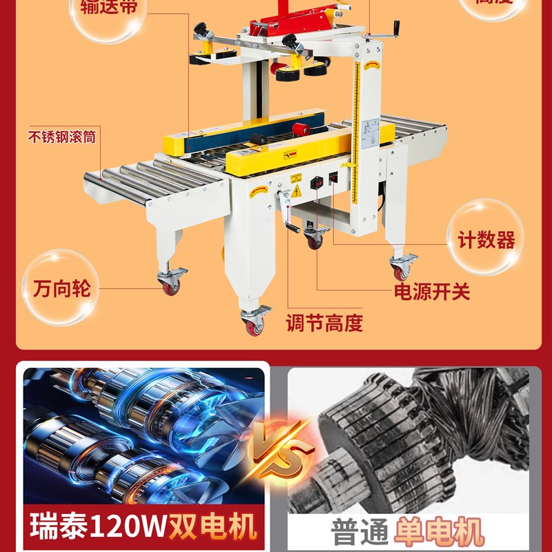 全自动胶带封箱机十字工字型打包一体机邮政纸箱封口机电商打包机