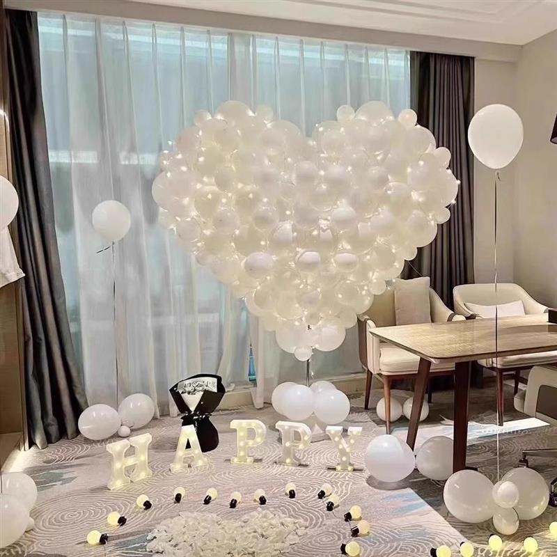 马卡龙立体爱心气球心形求婚房告白生日创意惊喜装饰表白场景布置