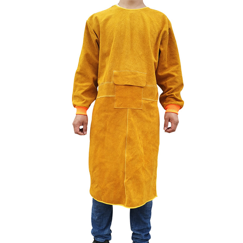焊工防护服反穿衣防烫服耐磨防辐射加长款围裙焊工防护牛皮电焊服