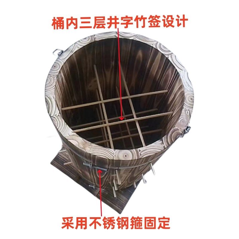 碳化杉木圆桶蜂箱中蜂老式土养蜂桶招蜂诱蜂直桶竖养款实木圆木桶