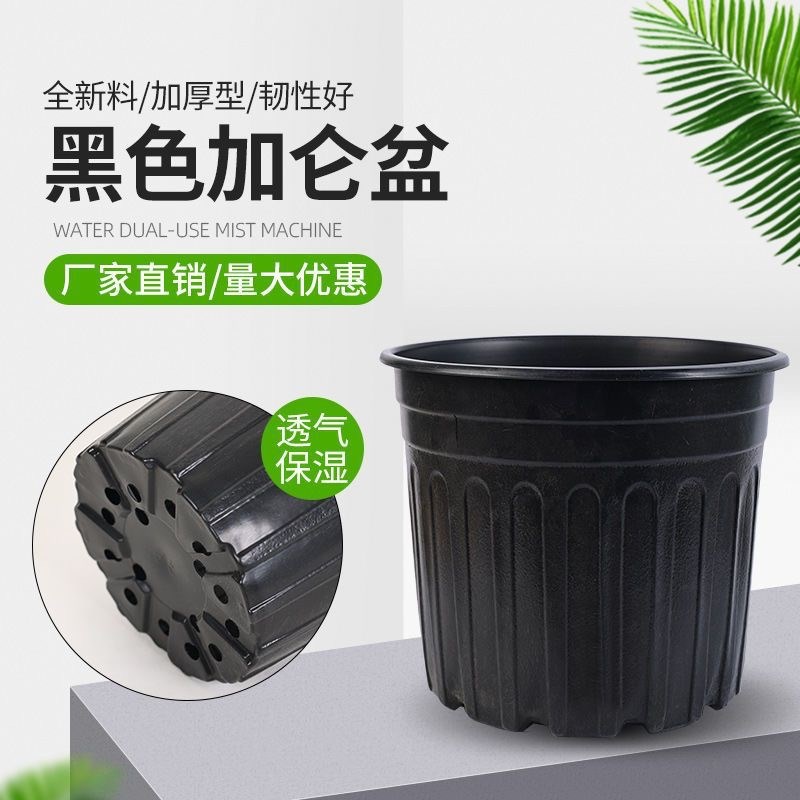 黑色加仑盆软塑料花盆加厚营养钵育苗盆简易苗圃花盆种植盆培育盆
