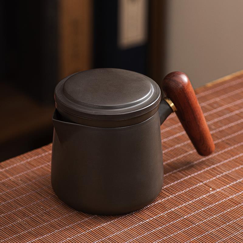紫砂壶泡茶壶单壶茶水分离杯内置过滤网330ml一人专用茶具快客杯