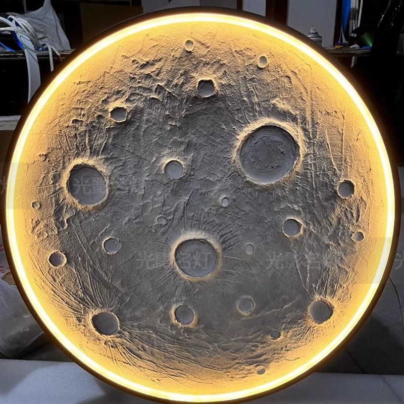 网红3D浮雕月球灯网红打卡浮雕月球画立体月球壁灯装饰定制