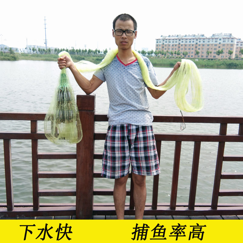 传统胶丝线纯手工撒网捕鱼网易撒网旋网手抛网铅坠老式渔网打鱼网
