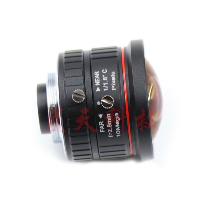 工业相机镜头1000万高清2.8mm 1/1.8英寸C口鱼眼大广角机器视觉
