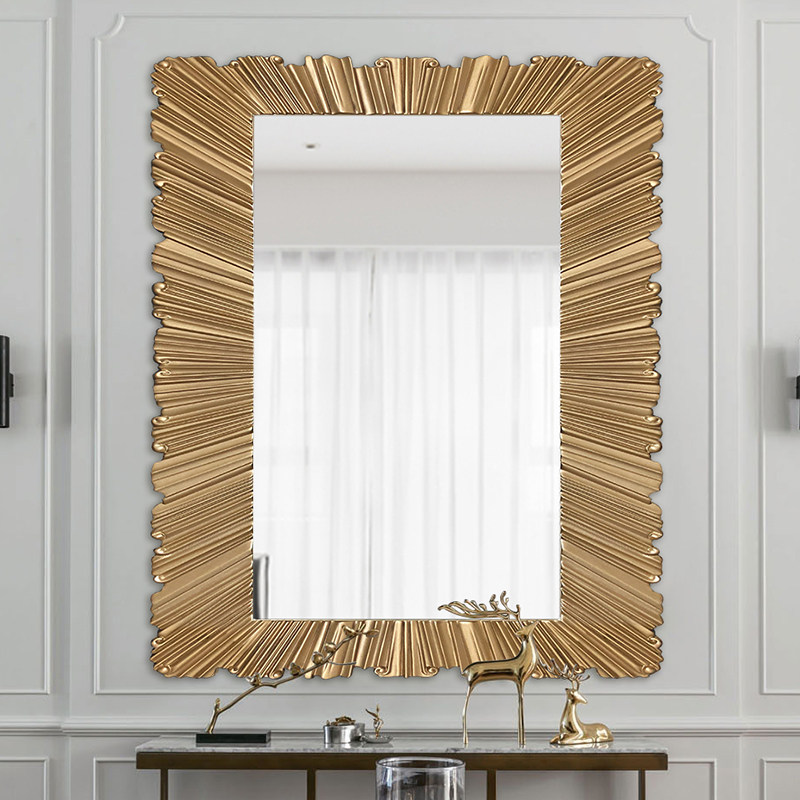 欧式全身镜靠墙镜化妆镜衣帽间镜子梳妆镜横挂壁炉挂镜定制穿衣镜