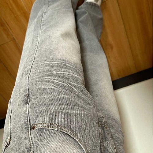 大码美式vibe复古做旧磨白阔腿牛仔裤女装宽松高腰显瘦直筒长裤子