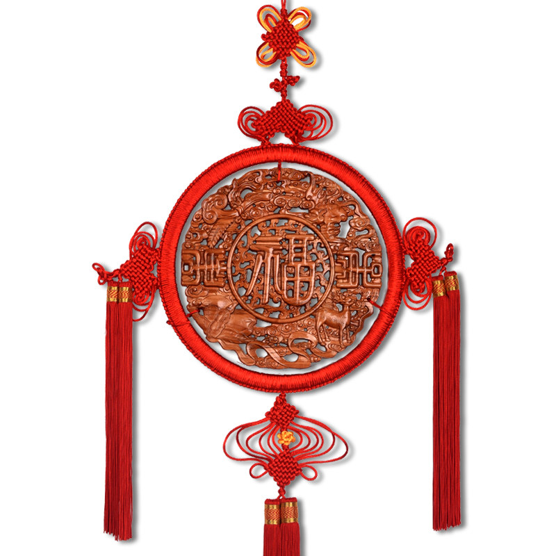 葫仙桃木圆盘大号中国结福字客厅家居背景墙玄关壁挂新居挂饰品