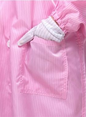 防静电粉红色大褂防静电无尘洁净服防静电工作服防尘大褂静电衣服