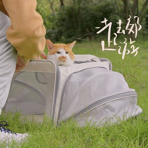 宠物猫咪狗便携外出斜挎包航空箱大容量帐篷透气笼可拓双扩展四季