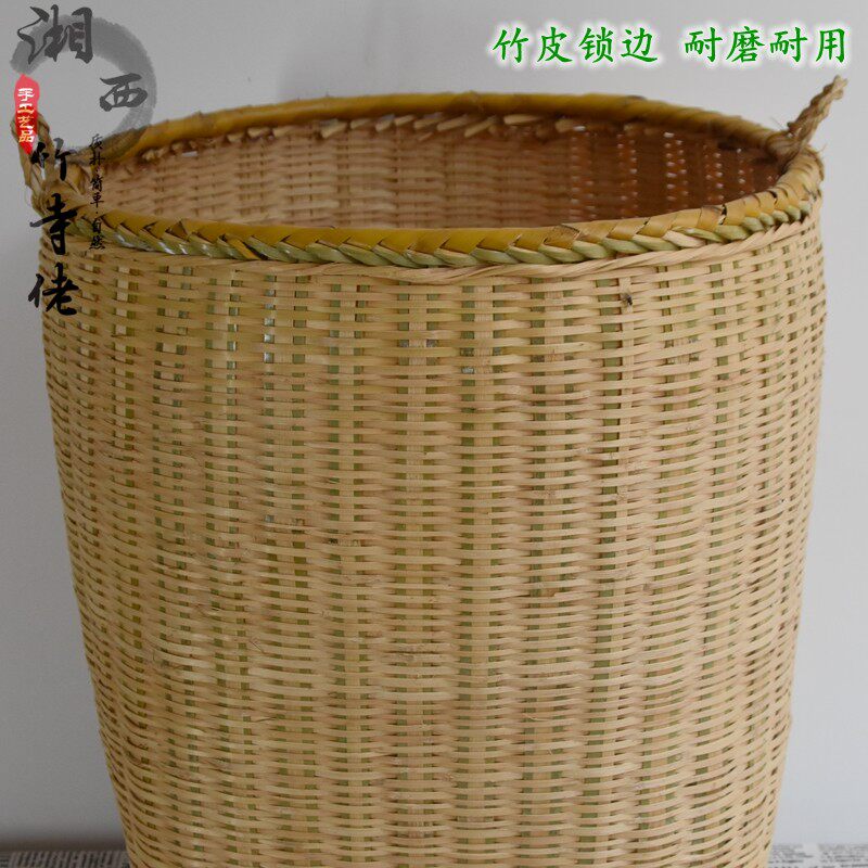 包邮纯手工精编大竹筐篓子抬篓竹编篓箩筐超市饭店收纳筐装饰道具