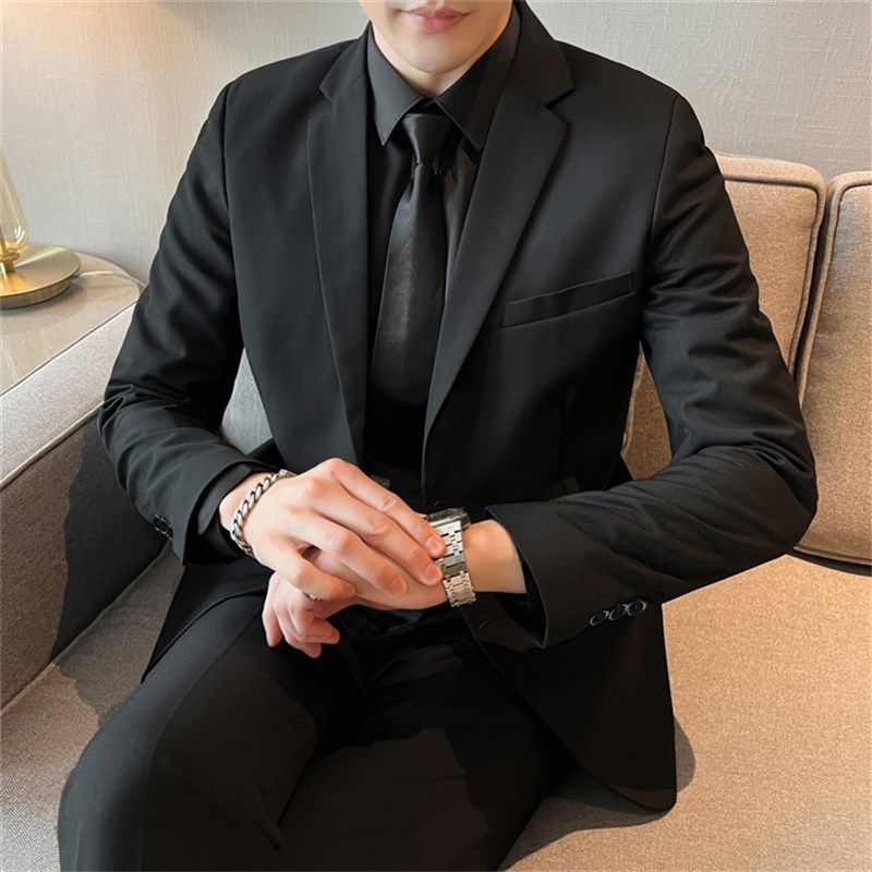 西服男外套修身西装休闲商务正装职业韩款青年加大码伴郎单件西装