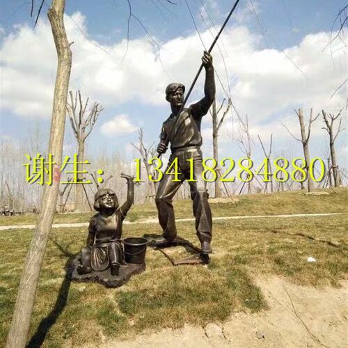 定制公园广场村庄农耕人物玻璃钢雕塑像玻璃纤维仿铜历史人物雕像
