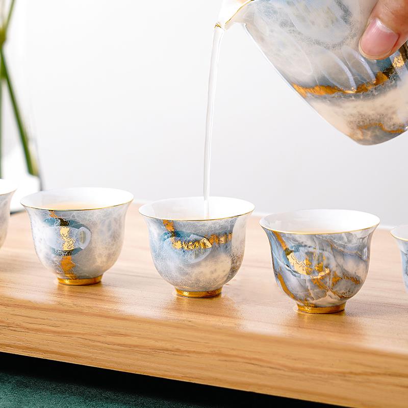 中式家用小套陶瓷功夫茶具礼盒套装羊脂玉便携式泡茶旅行茶具定制