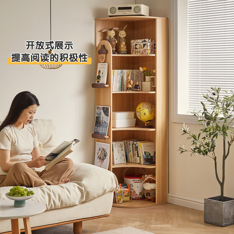 客厅转角书柜展示柜落地书架置物架家用收纳柜儿童房绘本收纳层架