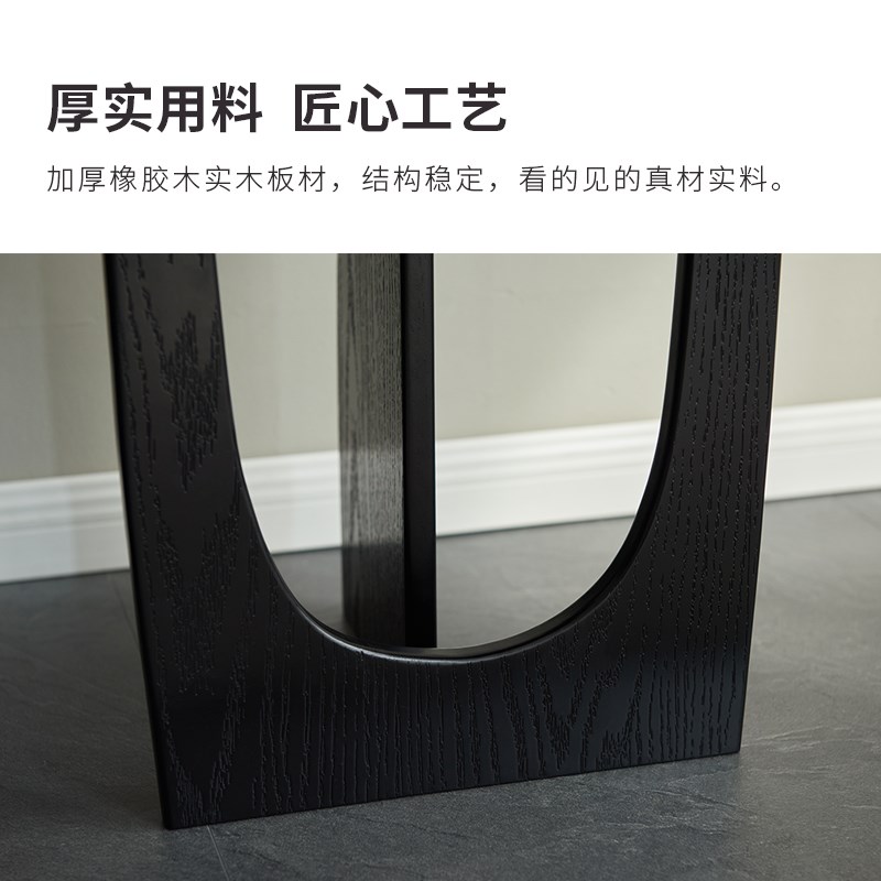 北欧圆形实木边几客厅角几黑色简约小茶几家用沙发边桌卧室床头桌
