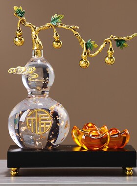 创意轻奢葫芦摆件新房乔迁礼物书房玄关酒柜装饰品软装高级感摆件