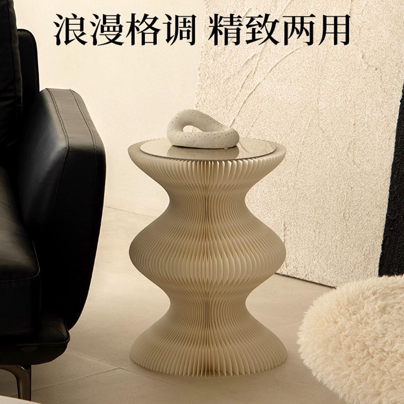 十八纸圆舞曲边几展台两用浪漫复古艺术风格优雅造型装饰置物角几