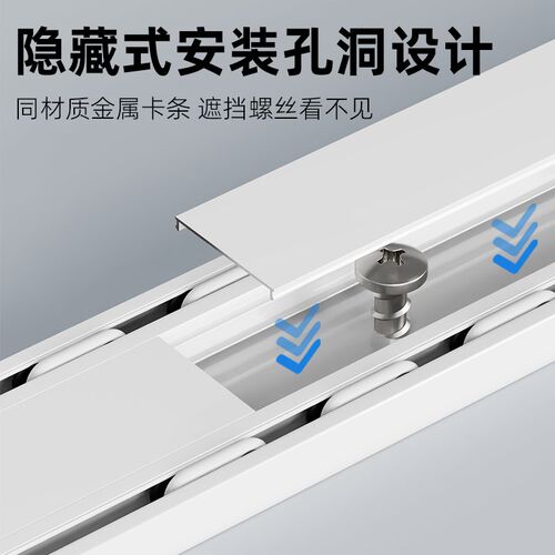 铝合金窗帘轨道双轨滑轨隐形一体式窗帘盒双层窗帘杆静音滑轮顶装