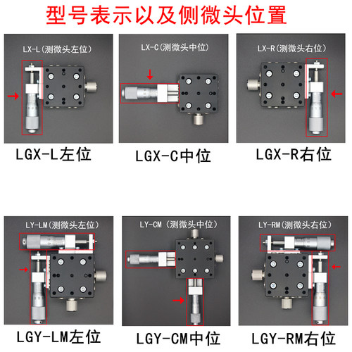 X轴微调平台LGX30-L/C/R/LGX40-L/C/R/LGX60-C/L/R滚珠型位移滑台