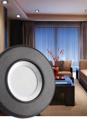 中式木纹筒灯LED新中式木艺天花灯嵌入式7.5/8牛眼灯客厅卧室洞灯