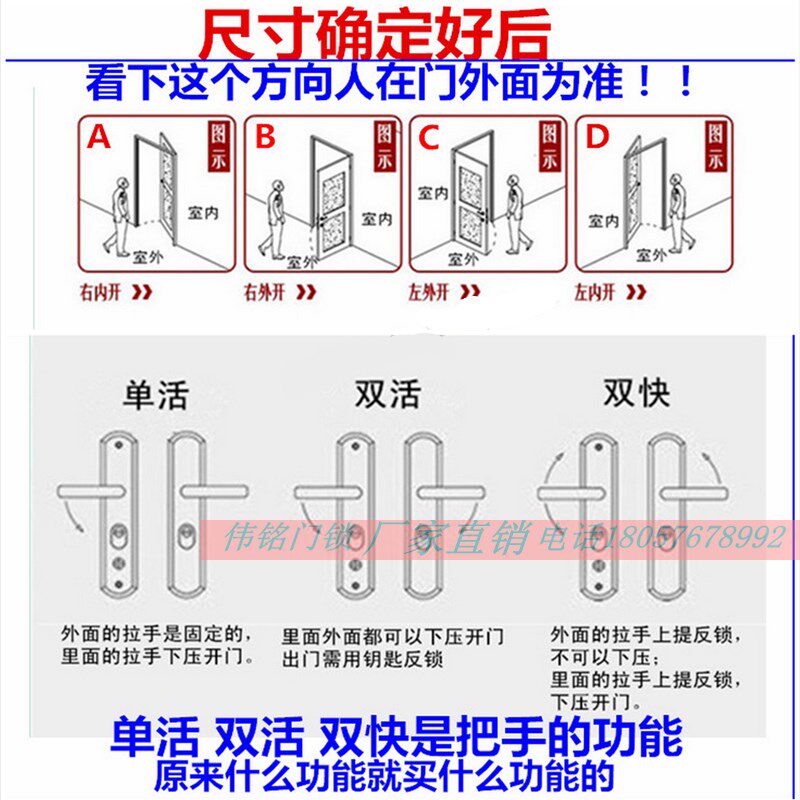 通用防盗门面板把手拉手仿古欧式红古铜把手执手复古铝合金门锁