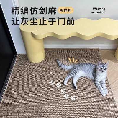 Gravity入户门地垫仿剑麻地毯进门垫入门玄关门外家用脚垫可裁剪