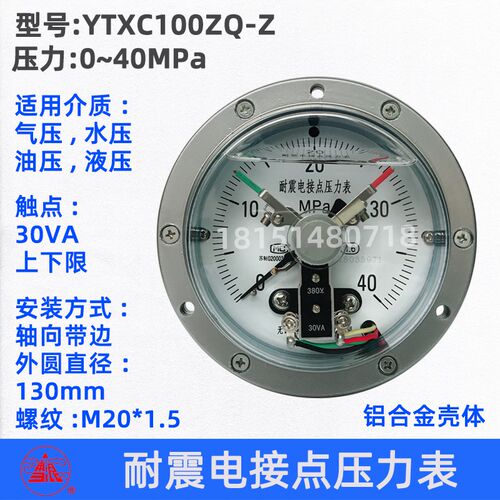 无锡特种雪浪牌 YTXC-100ZQ-Z耐震电接点压力表(全规格)40MPa30VA