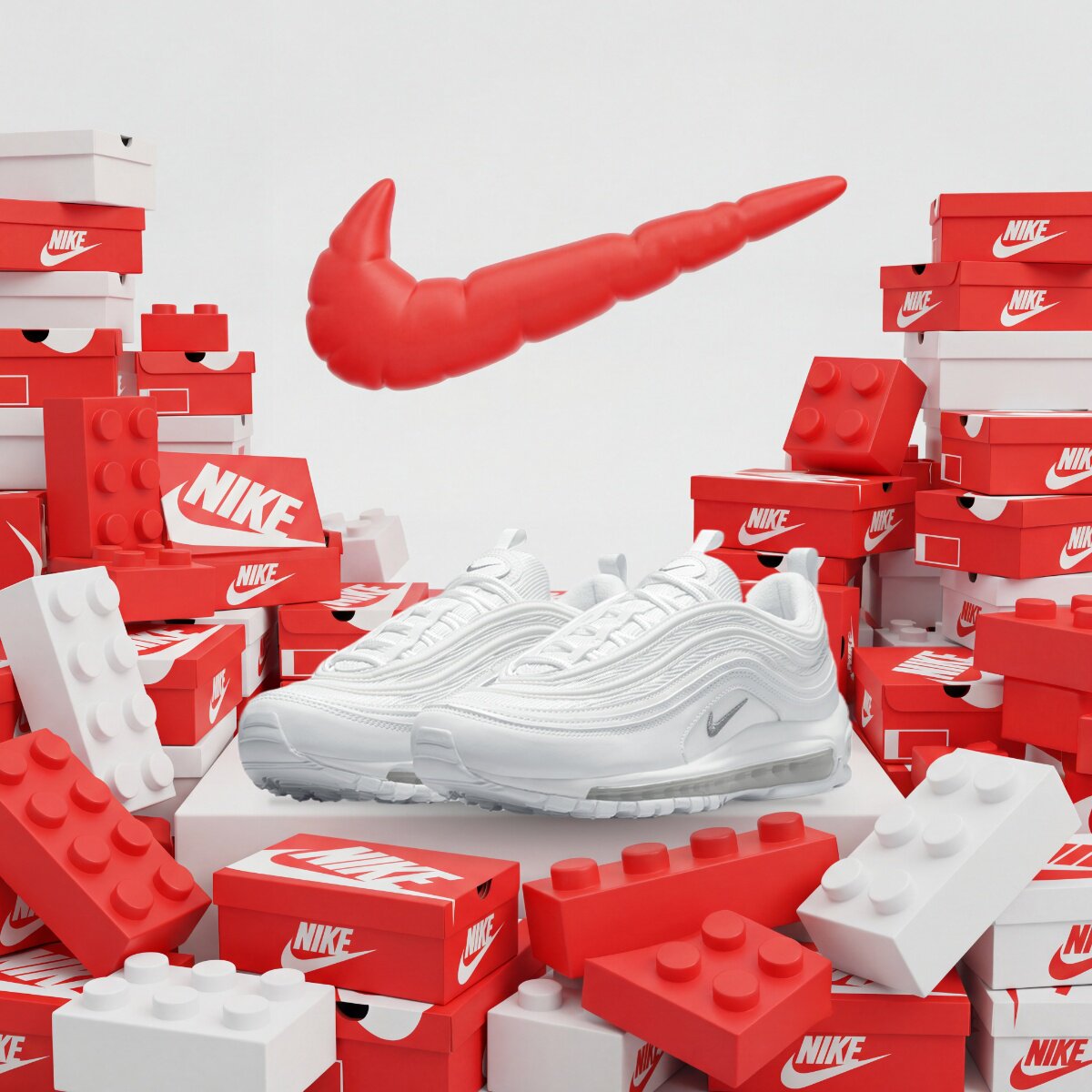 NIKE AIR MAX 97 耐克经典复古低帮跑步鞋男款白色921826-101