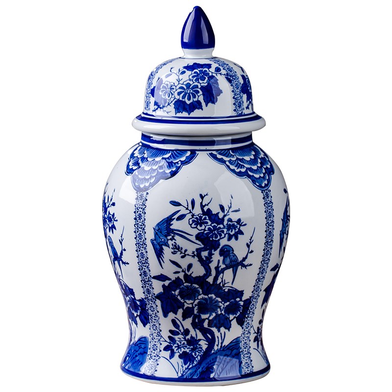 景德镇陶瓷花瓶摆件客厅插花中式家居玄关装饰品电视柜瓷器手绘