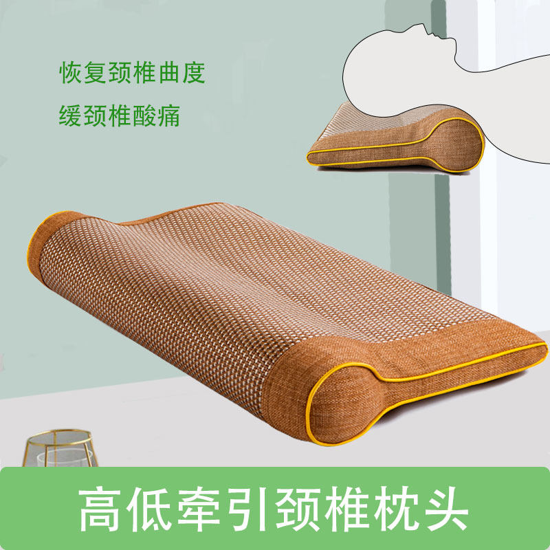 颈椎枕头好睡眠决明子护颈椎睡觉专用冬季毛绒圆柱枕夏凉席护颈枕