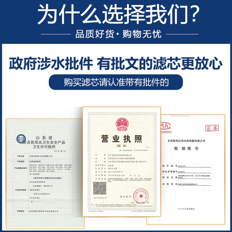 净水器家用直饮RO反渗透100G自来水过滤器通用滤芯膜厨纯水机康