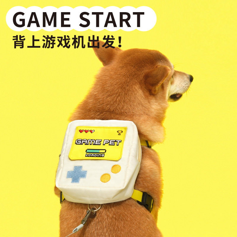 噗扑实验室游戏机宠物狗自揹包柴犬外出零食可携式书包泰迪中小型