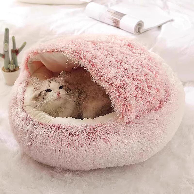 猫窝冬季保暖半封闭式被子窝冬天幼猫小猫咪睡觉用猫床宠物猫垫子