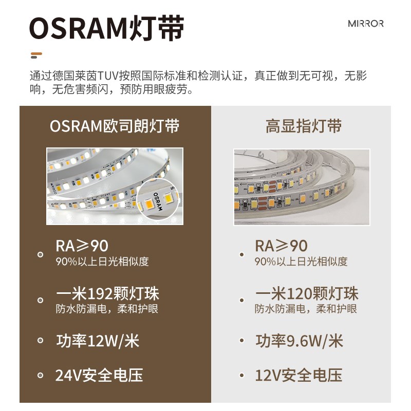 壁挂全身镜子挂墙家用发光试衣镜led智能穿衣镜高清防爆装饰镜