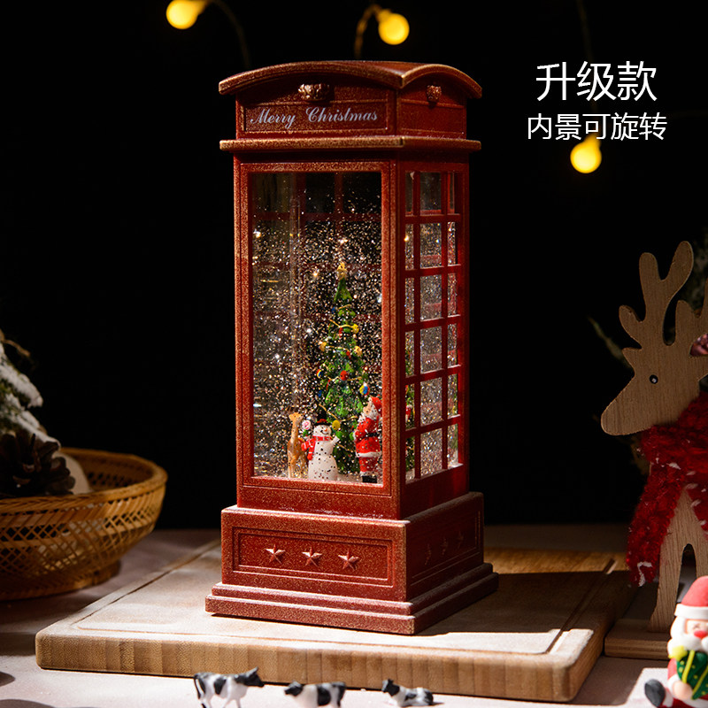 圣诞节树旋转木马飘雪雪花水晶球款音乐盒八音盒儿童生日礼物摆件