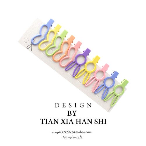 韩国儿童皇冠兔子爱心发夹糖果一字夹宝宝迷你彩色防碎发基础发饰