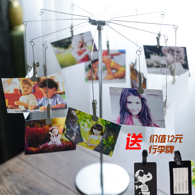 520北欧创意摩天轮家居照片架相夹宝宝成长旋转摆台相框相架