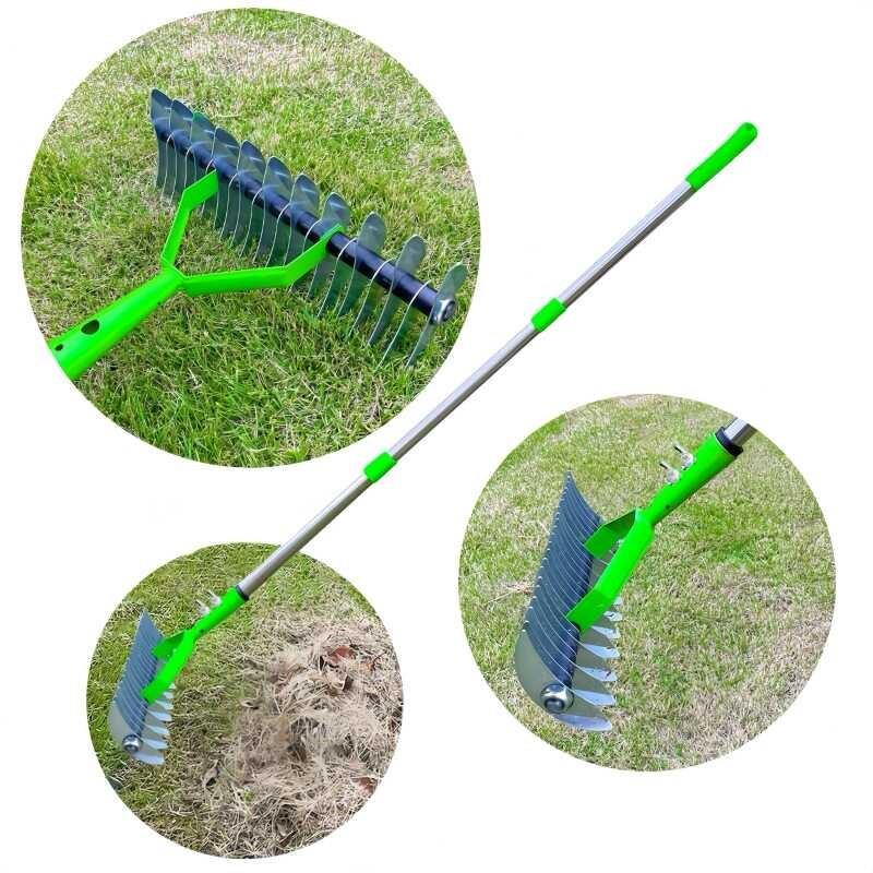 草坪枯草耙茅草耙园林落叶耙拔草器园林土壤耙松土器园艺工具