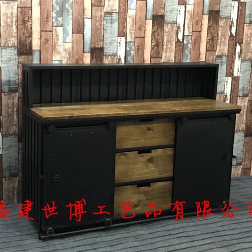 工业风复古收银台吧台柜台铁艺前台餐厅调料台餐厅铁艺料台调味台