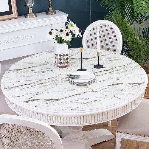 圆桌布pvc防水防油防烫免洗圆形桌垫餐桌布不透明软玻璃水晶板 - 封面