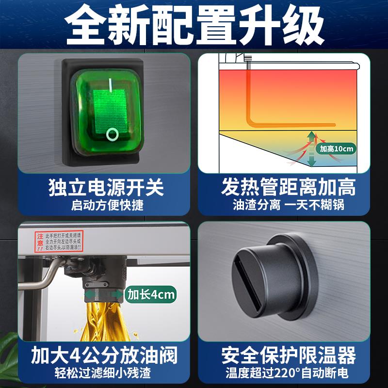 鸿艺电炸炉商用立式单缸双缸油锅380v油炸锅电炸锅炸鸡设备全套