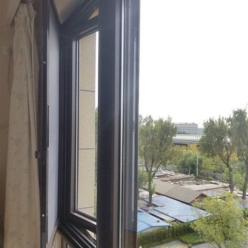 意美达内装可拆洗滑盖金刚网纱窗 不锈钢窗纱 咖色儿童防护落地窗