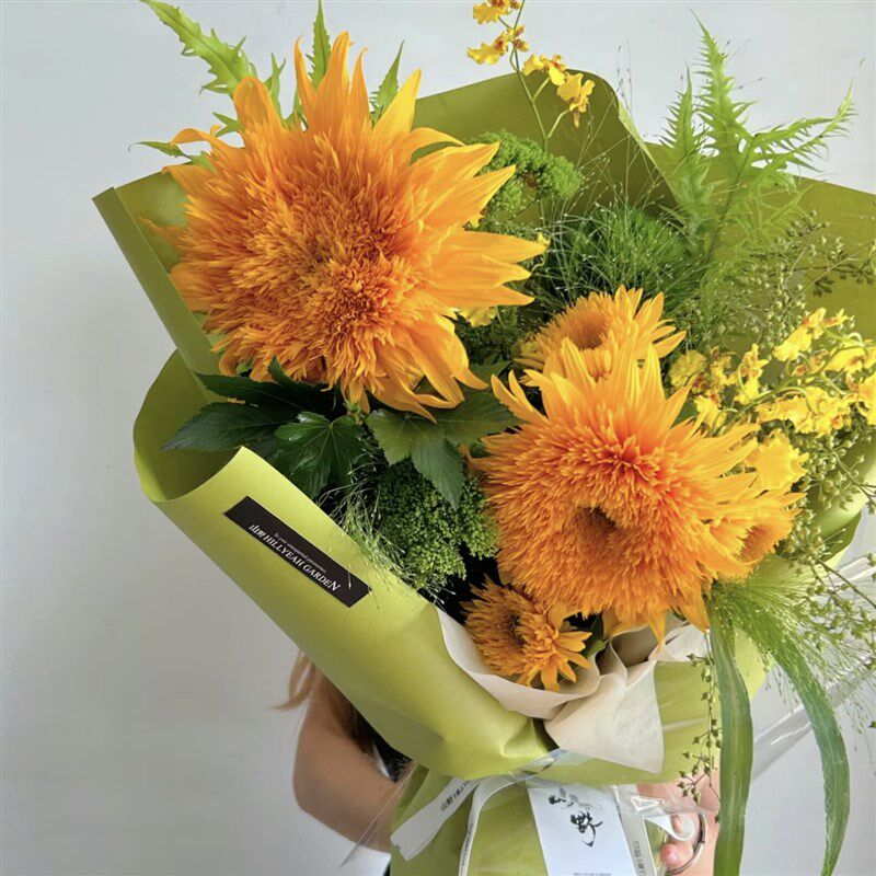 【云花甄选】梵高向日葵生活鲜切花泰迪油画重瓣野奢观赏期长绿心
