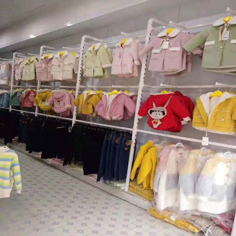 服装店上墙架展示架立柱组合架童装货架墙壁装修架侧挂正挂衣架子