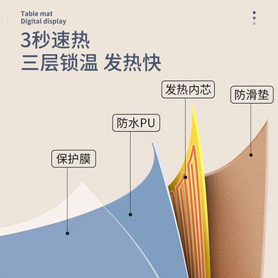 加热鼠标垫厚款办公室超大电脑桌面防水桌垫宿舍写作业暖桌垫