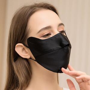 真丝防晒口罩双面桑蚕丝透气面罩护眼角遮阳防紫外线夏日通勤户外