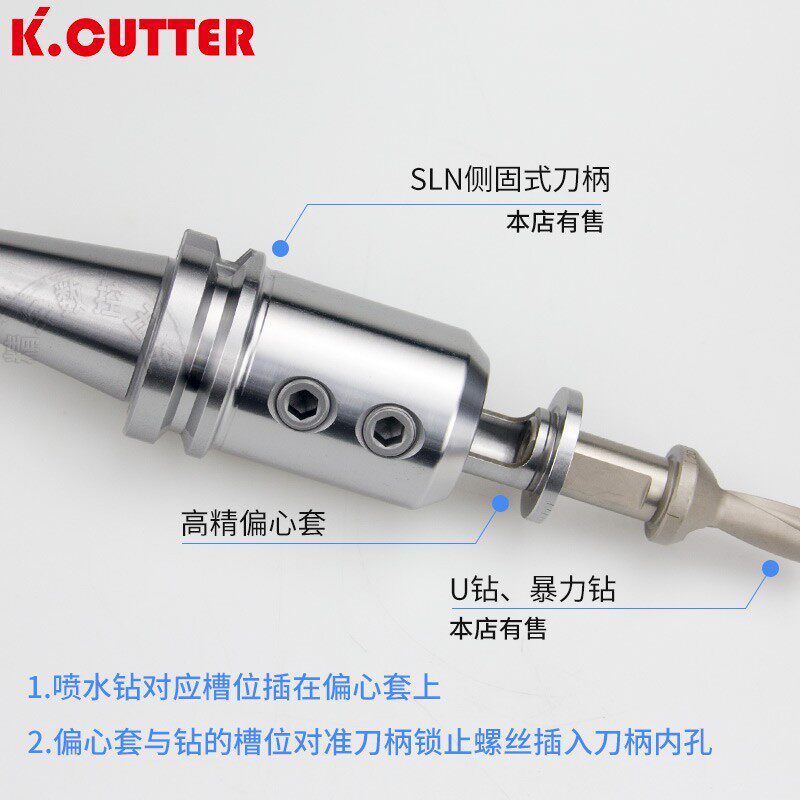 U钻偏心套EC20-25-32-40暴力钻微调套筒加工中心喷水钻快速钻筒夹